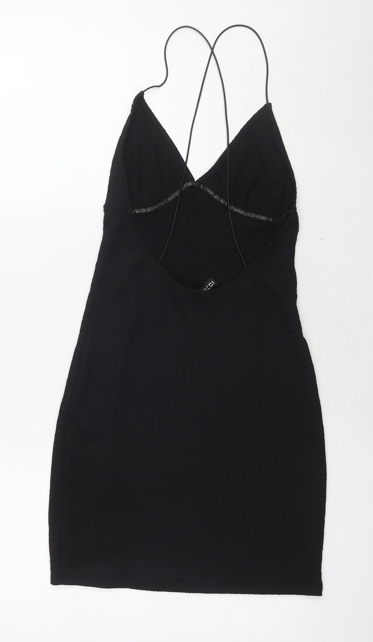 Divided by H&M Womens Black Polyester Bodycon Size S V-Neck Pullover