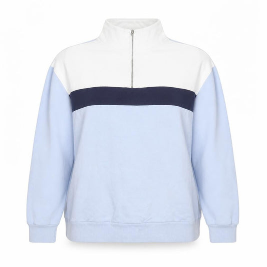 New Look Womens Blue Cotton Pullover Sweatshirt Size 12 Pullover