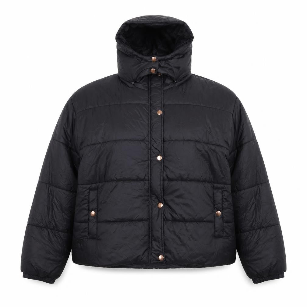 Boohoo Womens Black Puffer Jacket Jacket Size 16 Zip