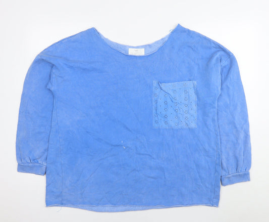 NEXT Womens Blue Cotton Pullover Sweatshirt Size L Pullover
