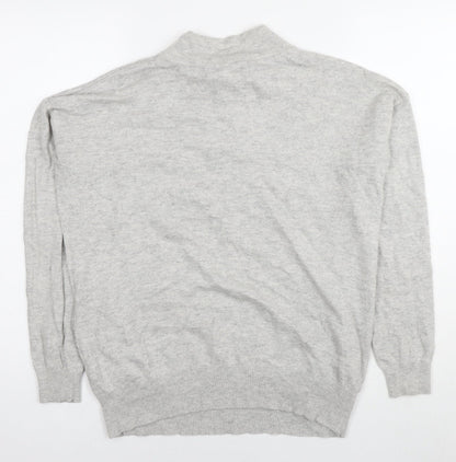 Next Womens Grey Mock Neck Viscose Pullover Jumper Size 10