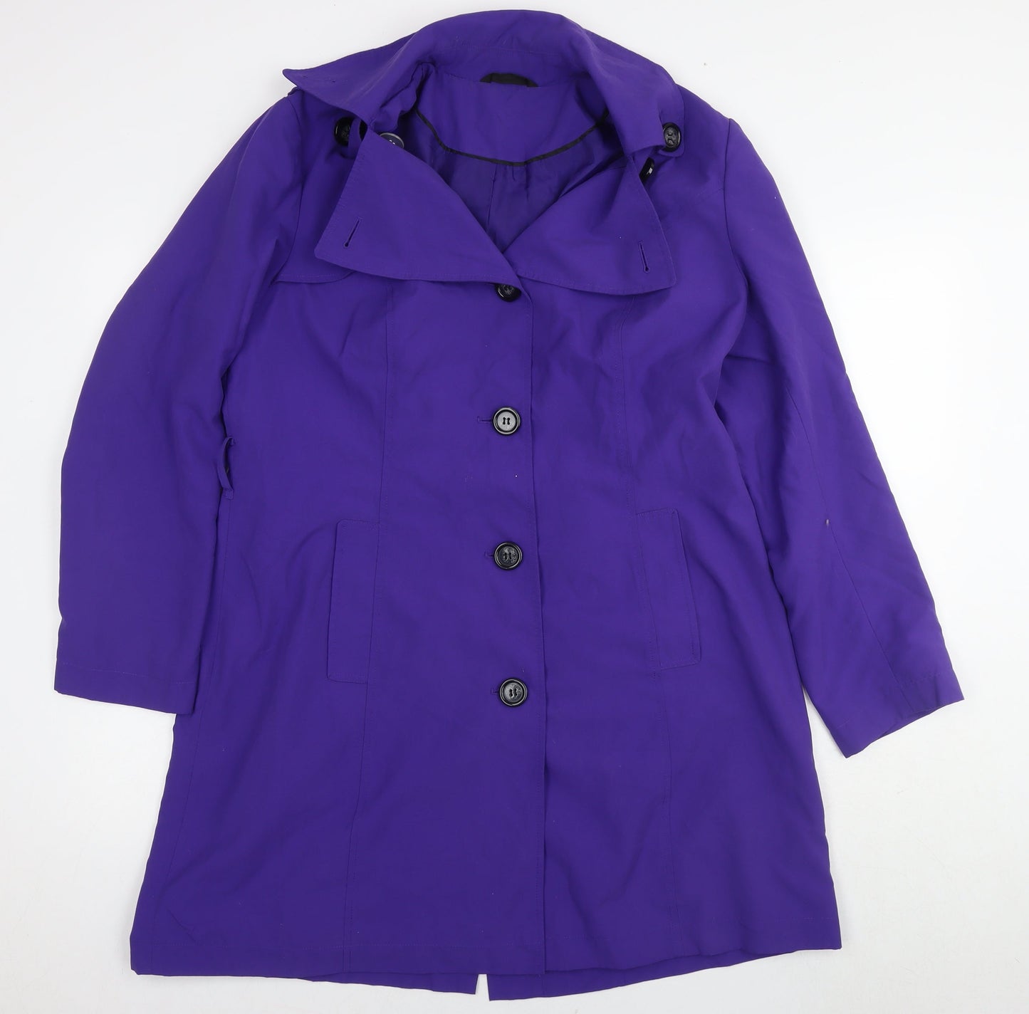 Marks and Spencer Womens Purple Overcoat Coat Size 16 Button