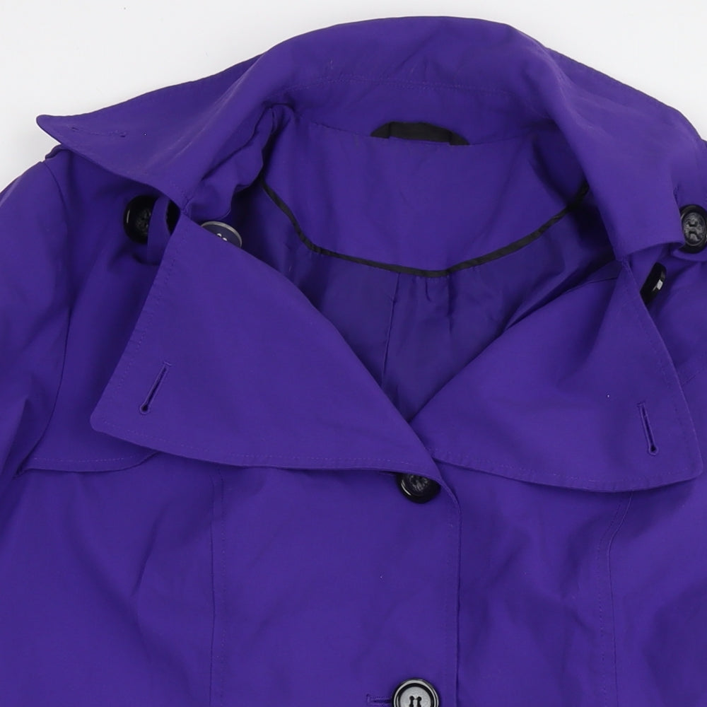 Marks and Spencer Womens Purple Overcoat Coat Size 16 Button