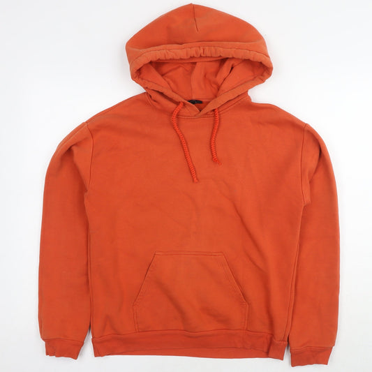 Topshop Womens Orange Polyester Pullover Hoodie Size 8 Pullover