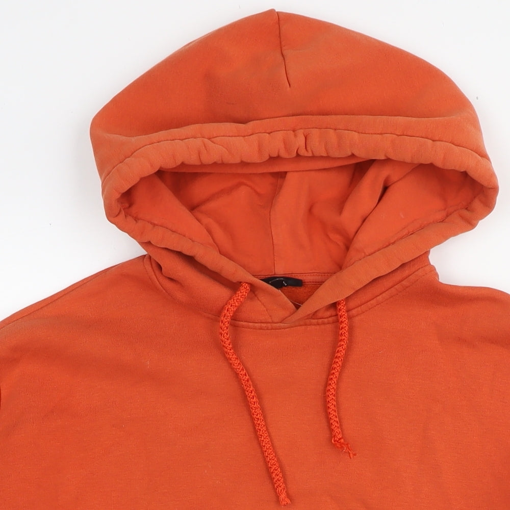 Topshop Womens Orange Polyester Pullover Hoodie Size 8 Pullover