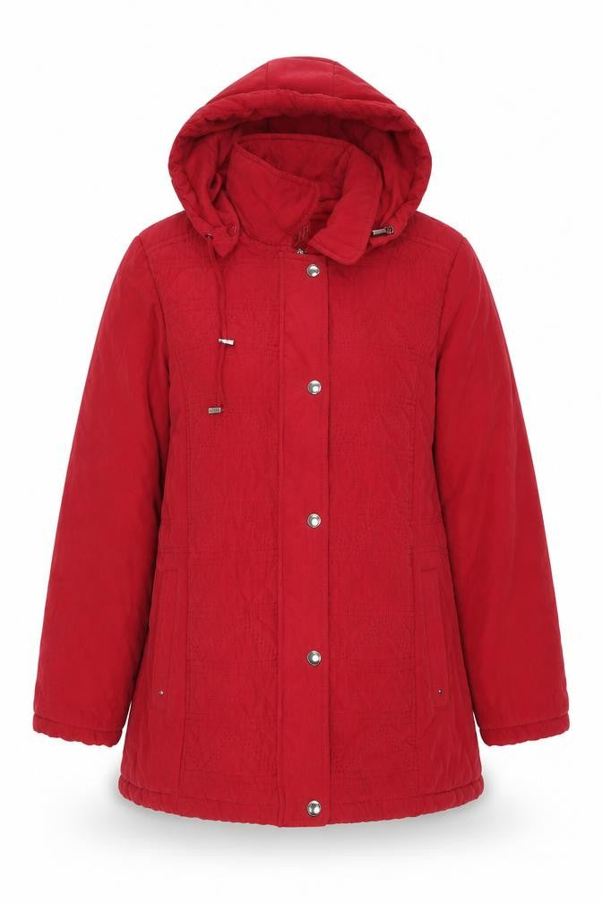 Finesse Womens Red Parka Coat Size 20 Zip