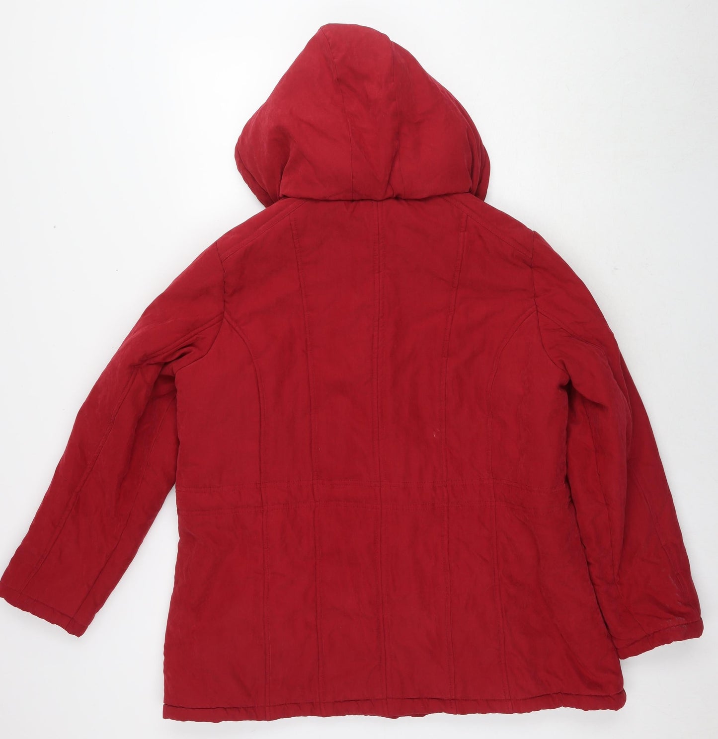 Finesse Womens Red Parka Coat Size 20 Zip