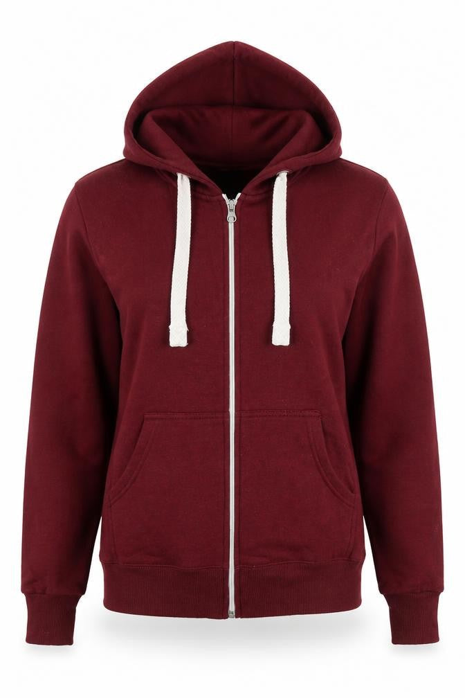 Malaika Womens Red Cotton Full Zip Hoodie Size S Zip