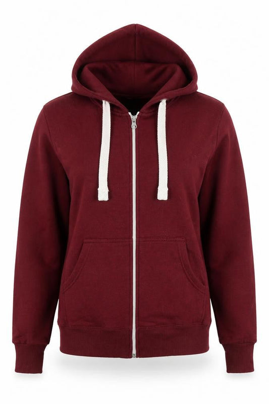Malaika Womens Red Cotton Full Zip Hoodie Size S Zip