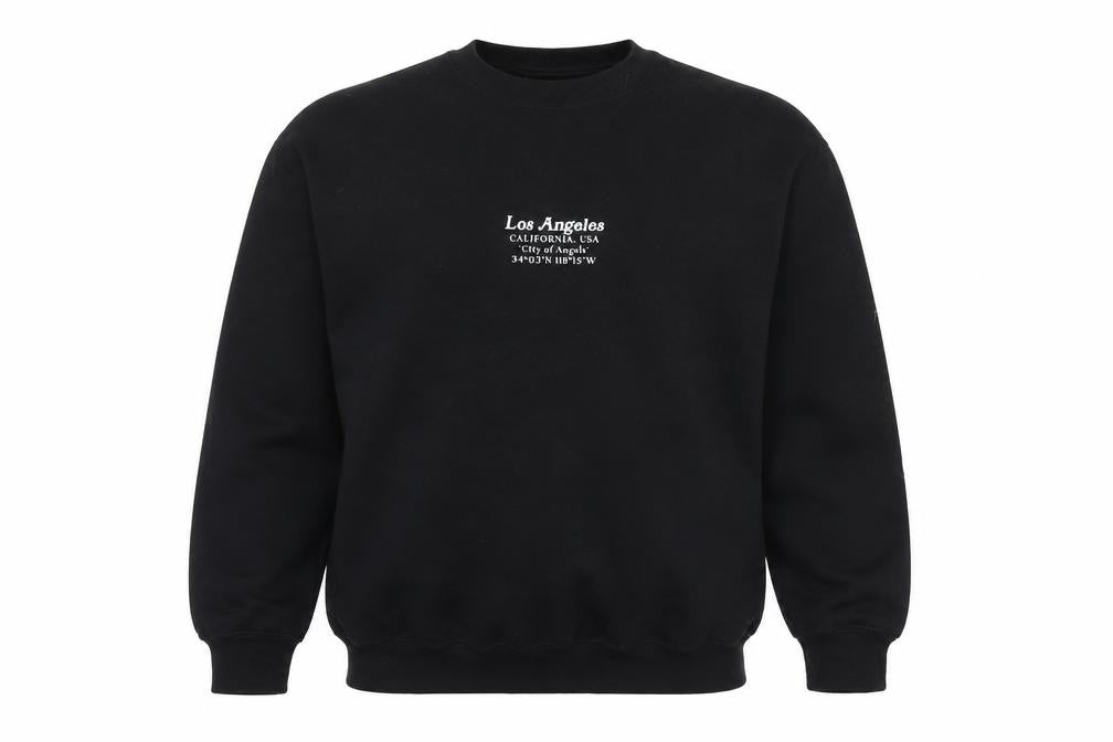 Topman Mens Black Polyester Pullover Sweatshirt Size M - Los Angeles