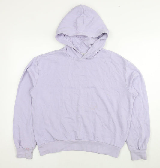 H&M Womens Purple Cotton Pullover Hoodie Size S Pullover