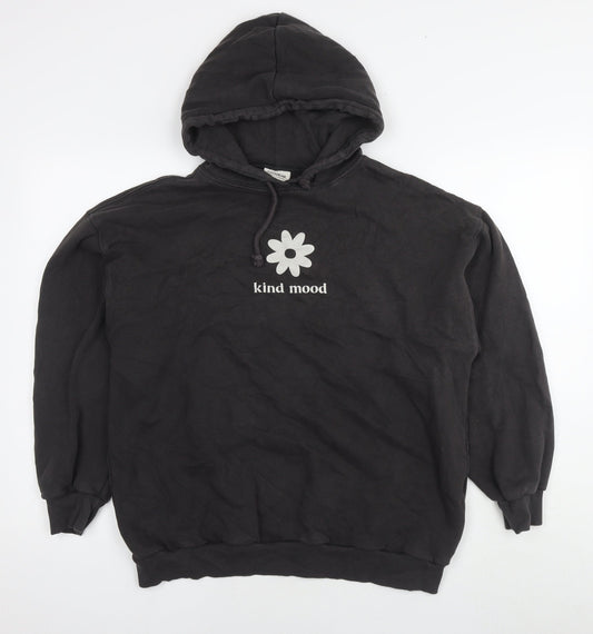 Pull&Bear Womens Brown Cotton Pullover Hoodie Size S Pullover - Kind Mood Flower