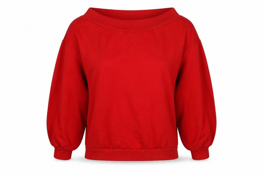 H&M Womens Red Cotton Pullover Sweatshirt Size XL Pullover