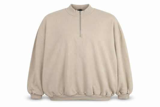 Boohoo Womens Beige Cotton Pullover Sweatshirt Size M Pullover