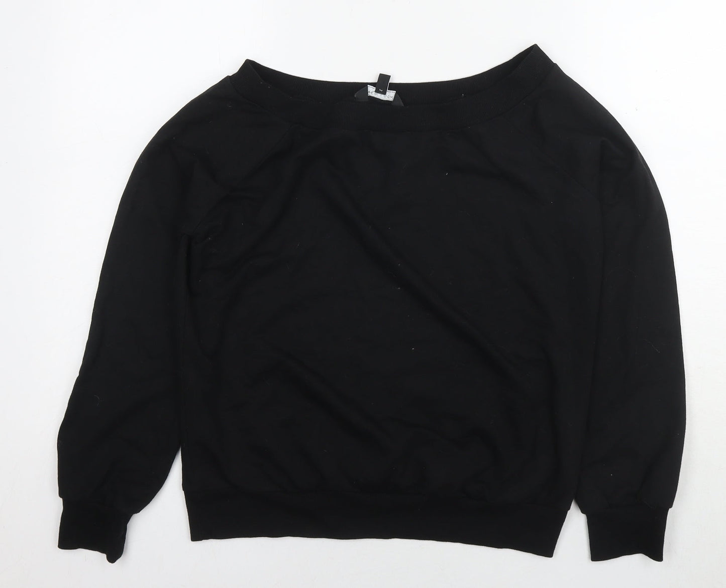 New Look Womens Black Cotton Pullover Sweatshirt Size 12 Pullover