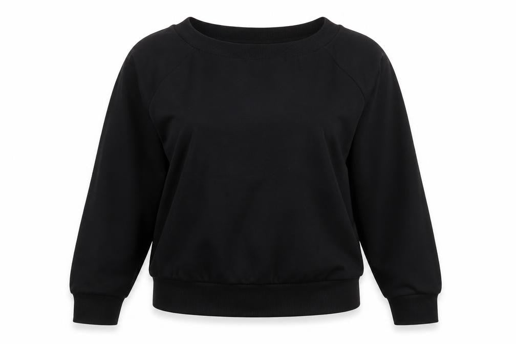 New Look Womens Black Cotton Pullover Sweatshirt Size 12 Pullover