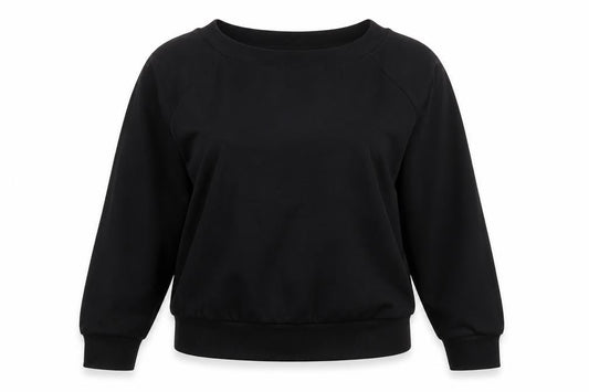 New Look Womens Black Cotton Pullover Sweatshirt Size 12 Pullover