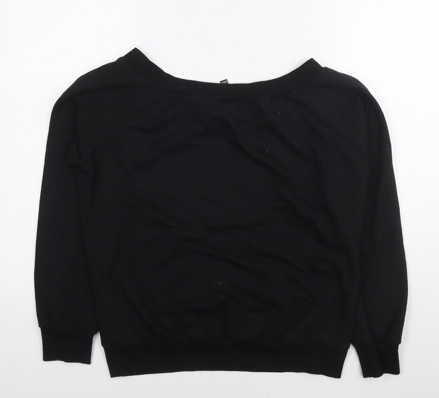 New Look Womens Black Cotton Pullover Sweatshirt Size 12 Pullover