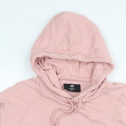 H&M Womens Pink Cotton Pullover Hoodie Size S Pullover