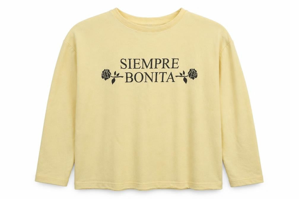 Pull&Bear Womens Yellow Cotton Pullover Sweatshirt Size M Pullover - Bonita flowers