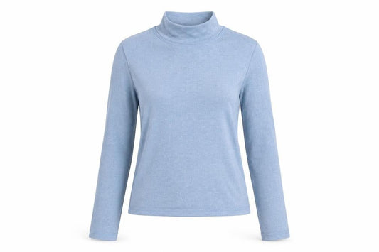 Urban Outfitters Womens Blue Viscose Basic T-Shirt One Size Mock Neck
