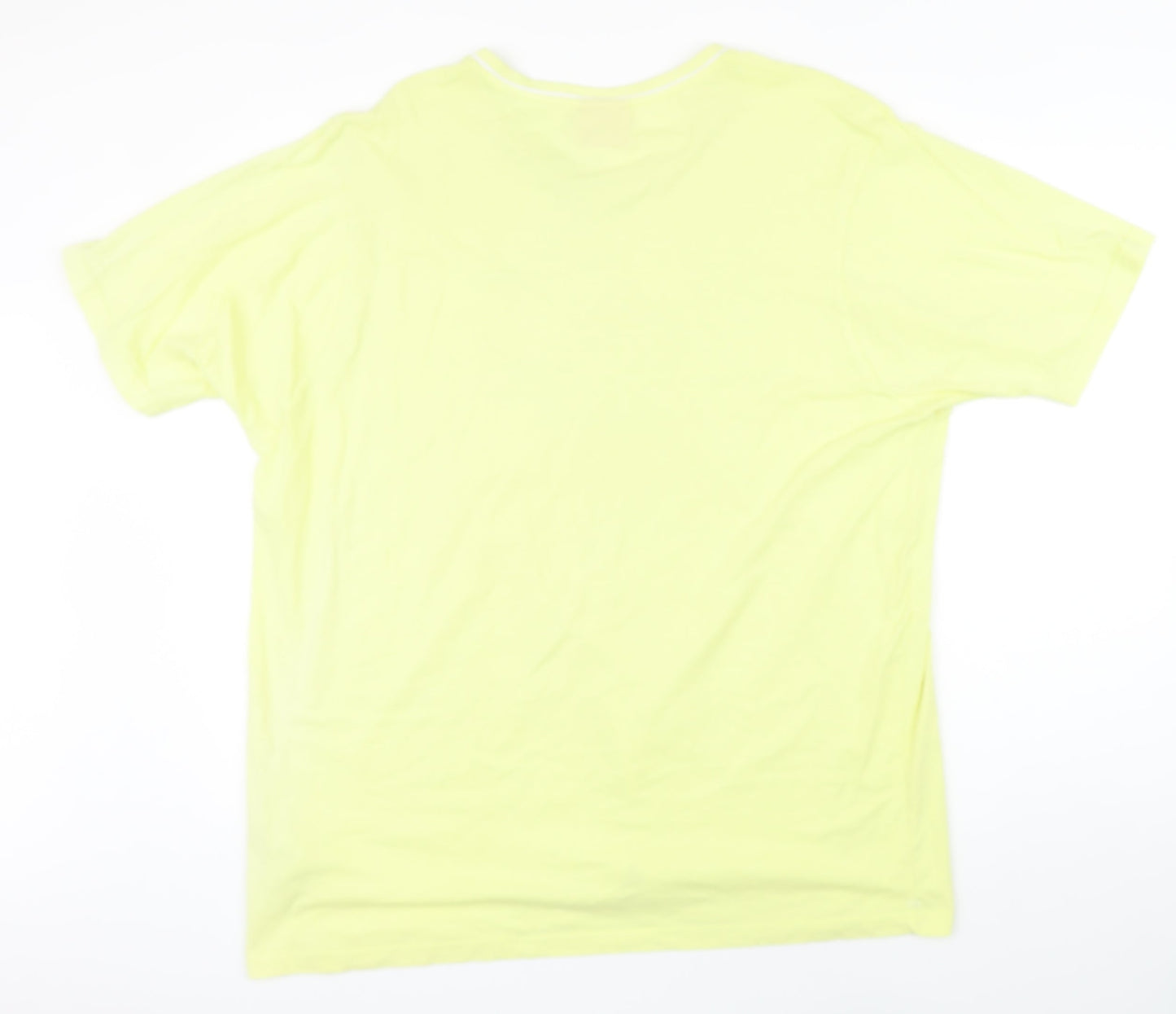 Slazenger Womens Yellow 100% Cotton Basic T-Shirt Size 2XL V-Neck