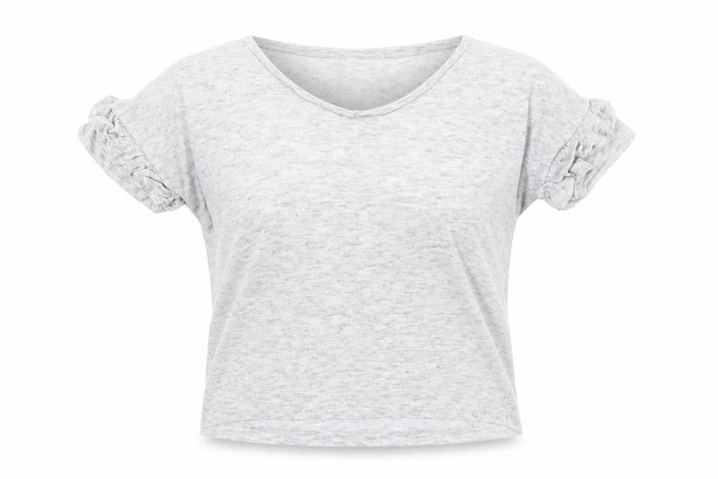 Savannah Miller Womens Grey Polyester Basic T-Shirt Size 8 Boat Neck