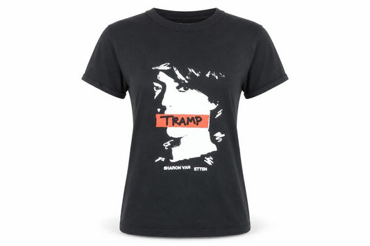 Comfort Colors Womens Black 100% Cotton Basic T-Shirt Size S Round Neck - TRAMP Sharon Van Ettan