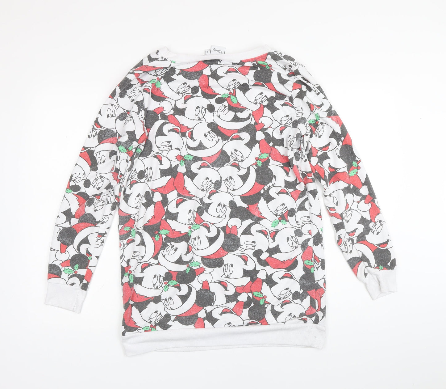 Disney Womens Multicoloured Geometric Polyester Pullover Sweatshirt Size 12