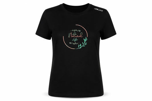 Joluvi Womens Black Cotton Basic T-Shirt Size M Crew Neck