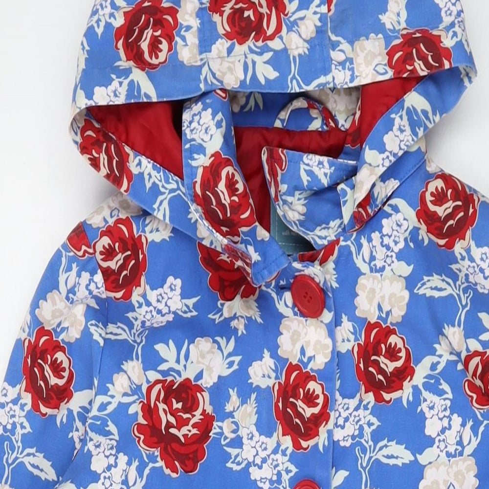 Tulchan Womens Blue Floral Jacket Size 10 Button