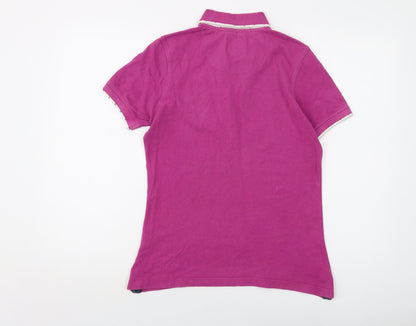 Hazy Blue Womens Purple Cotton Basic Polo Size 10 Collared
