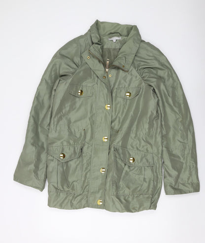 Additional front view of Red Herring women’s green jacket, size UK 10, zip