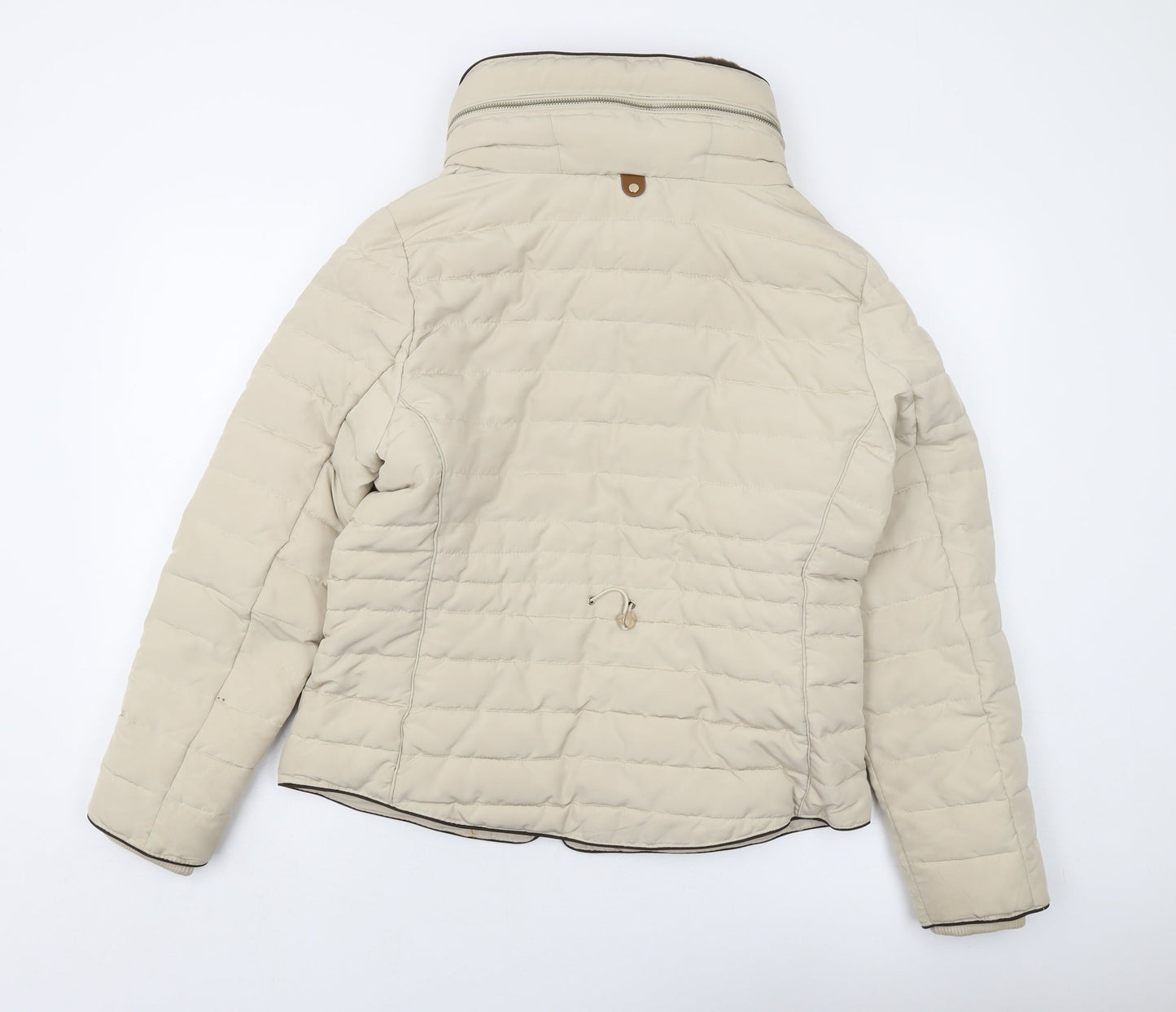 Marks and Spencer Womens Beige Jacket Size 14 Zip