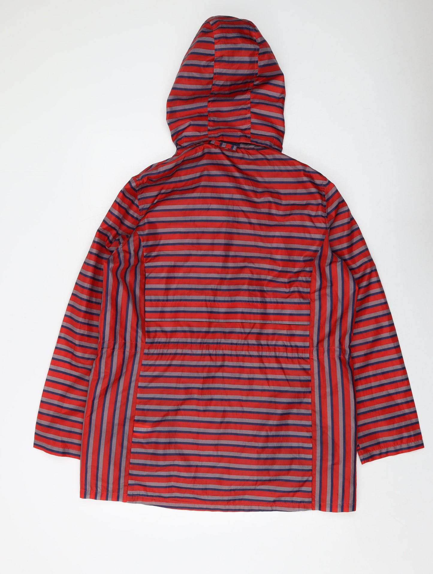 NEXT Womens Red Striped Rain Coat Coat Size 14 Zip