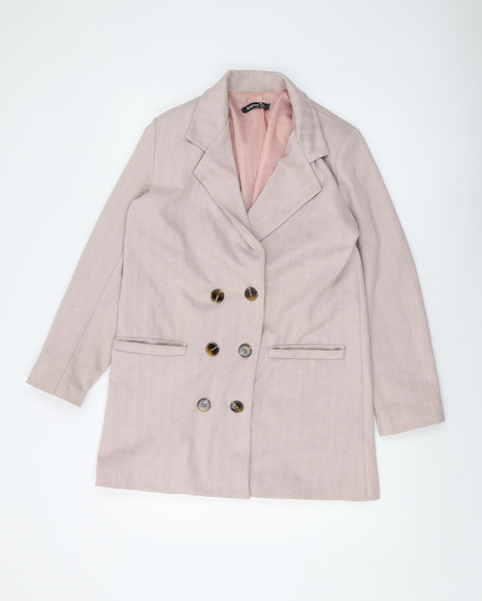 Boohoo Womens Pink Jacket Size 8 Button