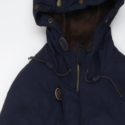 Close-up detail of Red Herring Red Herr men’s blue jacket, size L, zip