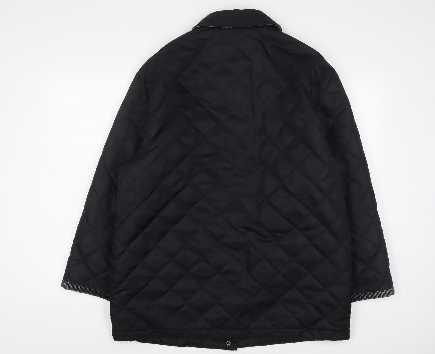Marks and Spencer Womens Black Quilted Jacket Size 14 Snap