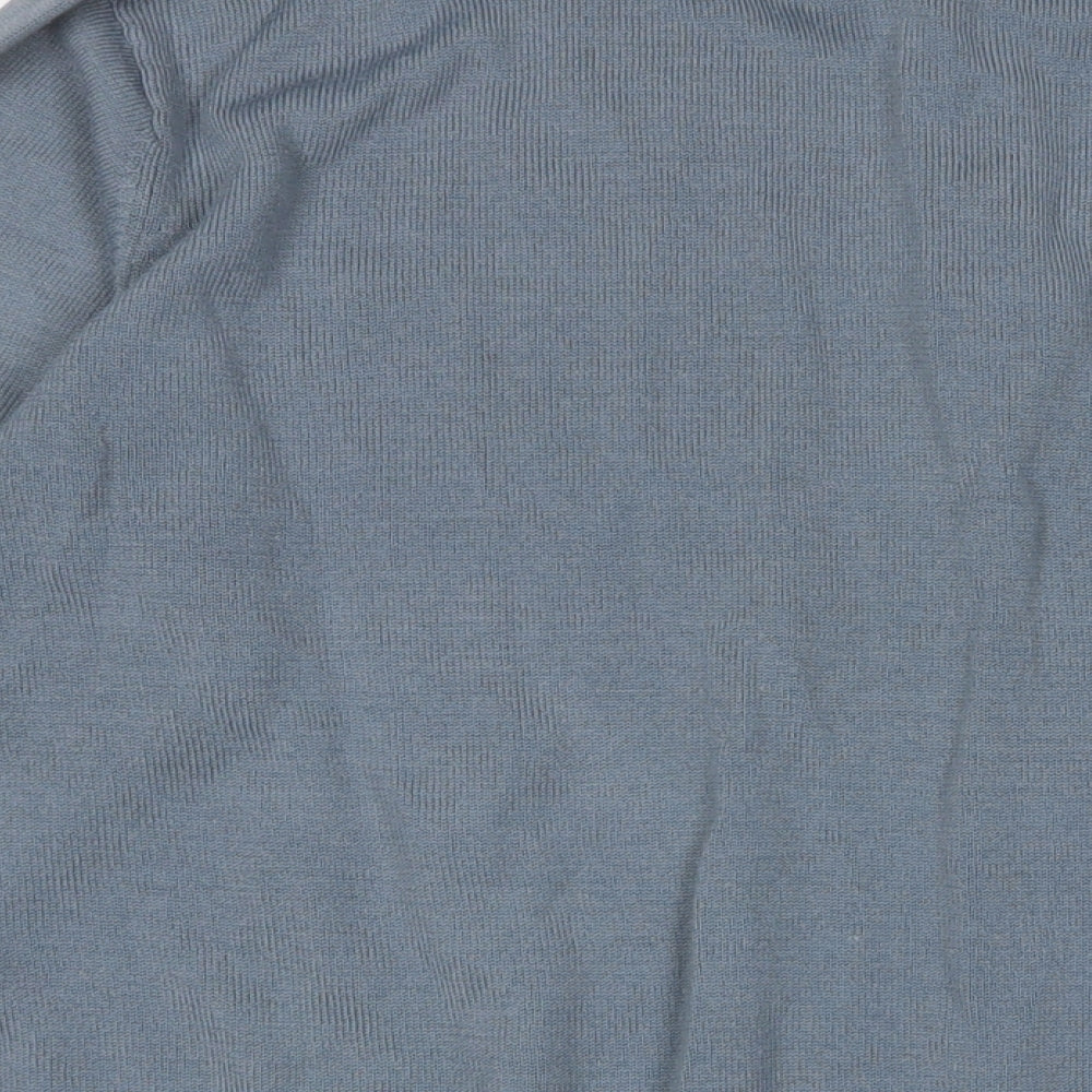 BHS Mens Blue Acrylic Polo Size XL Collared Button