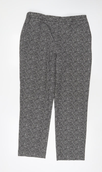Classics Womens Grey Polyester Trousers Size 14 L29 in Regular Hook & Eye
