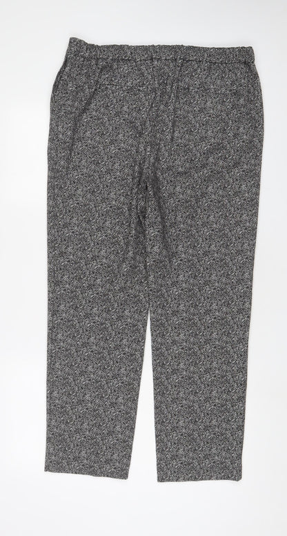 Classics Womens Grey Polyester Trousers Size 14 L29 in Regular Hook & Eye