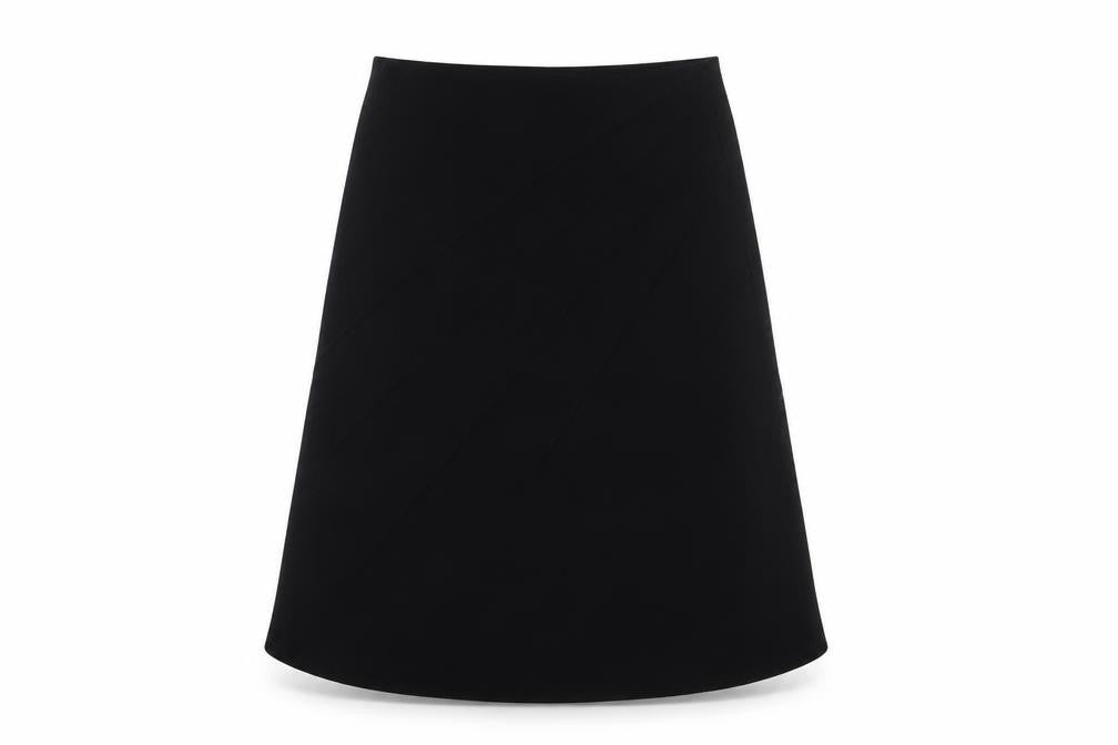 Marks & Spencer Womens Black Polyester A-Line Skirt Size 10 - Embroidered