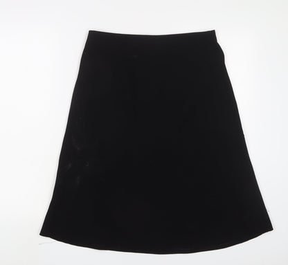 Marks & Spencer Womens Black Polyester A-Line Skirt Size 10 - Embroidered