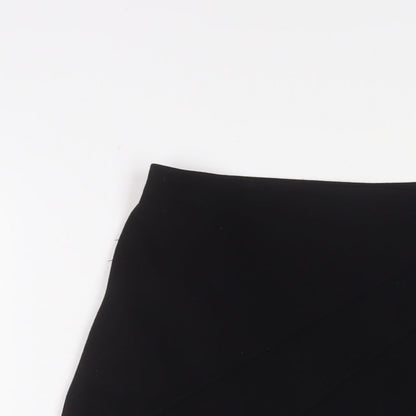 Marks & Spencer Womens Black Polyester A-Line Skirt Size 10 - Embroidered