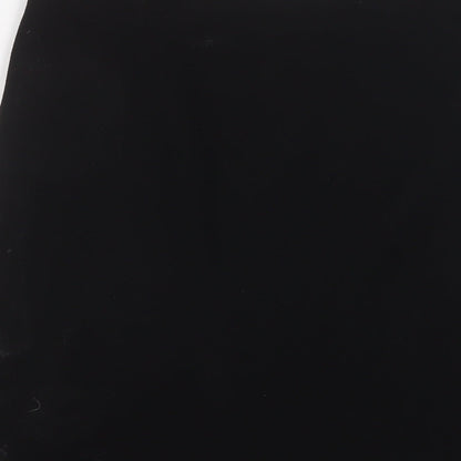 Marks & Spencer Womens Black Polyester A-Line Skirt Size 10 - Embroidered