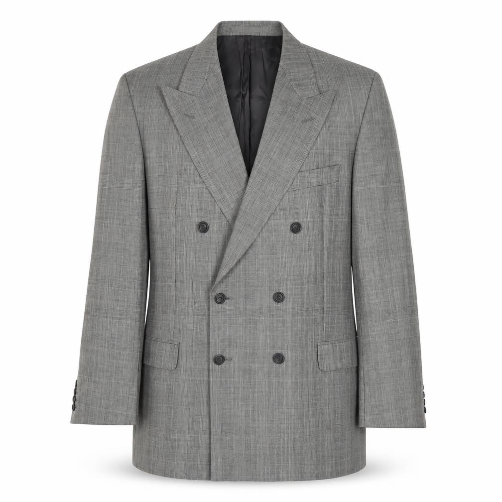Marks & Spencer Mens Grey Plaid Wool Jacket Suit Jacket Size 42 Regular