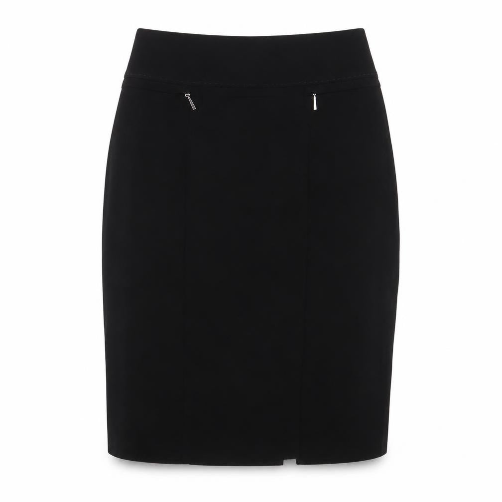Marks & Spencer Womens Black Polyester A-Line Skirt Size 10 Zip