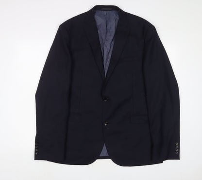 Next Mens Blue Wool Jacket Suit Jacket Size 44 Regular