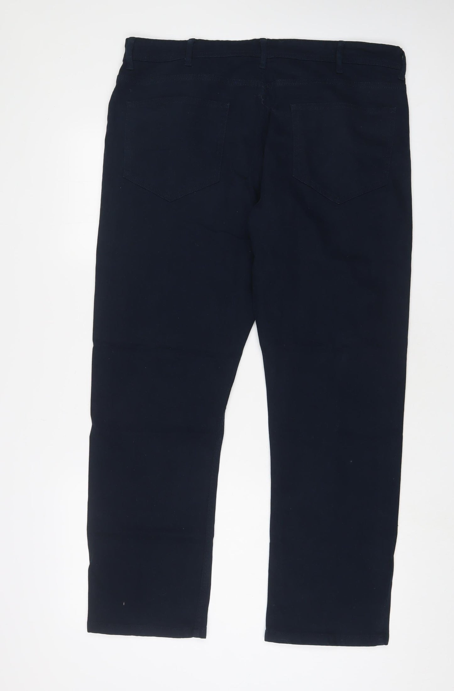 Denim & Co. Mens Blue Cotton Straight Jeans Size 38 in L30 in Regular Zip