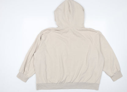 H&M Womens Beige Cotton Pullover Hoodie Size XL Pullover - N.Y.C. Ahletic